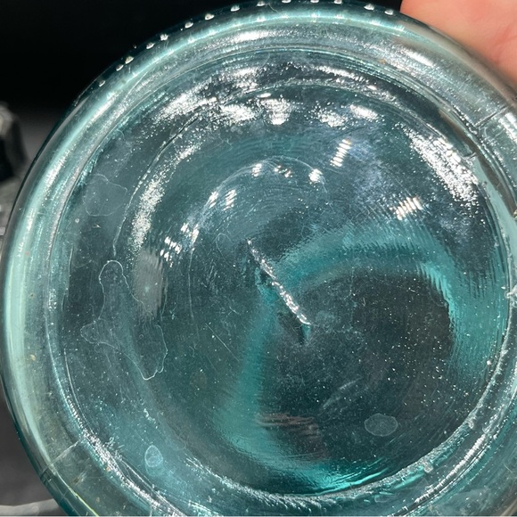 Vintage Decor Lot Aqua Ball Canning Jar ,leather Coin Purse/ mismatched sconces - Picture 9 of 16